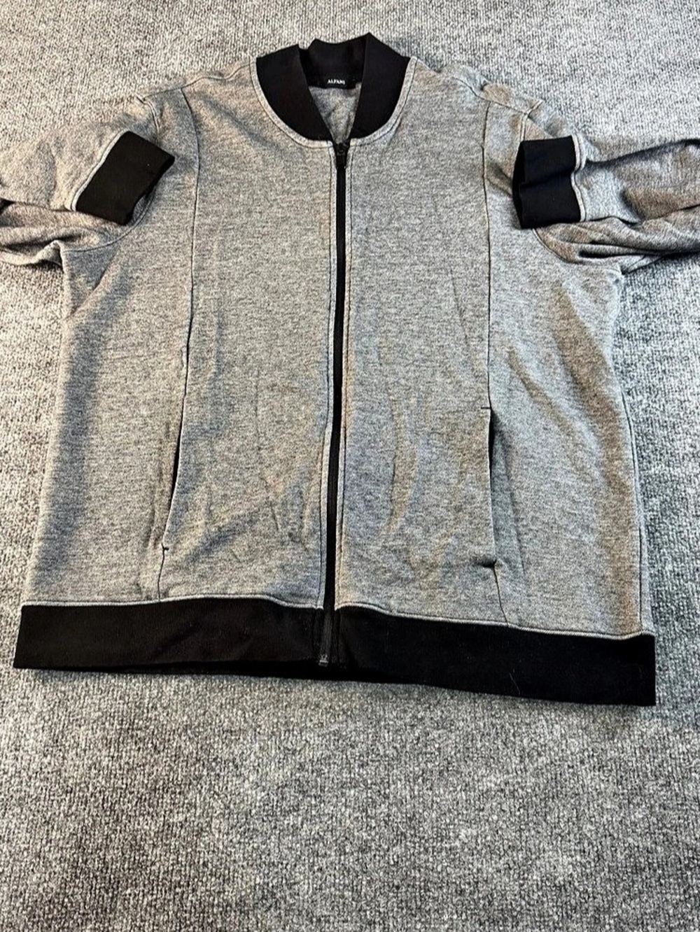 Alfani Men's Cotton Bomber Jacket Gray XL
